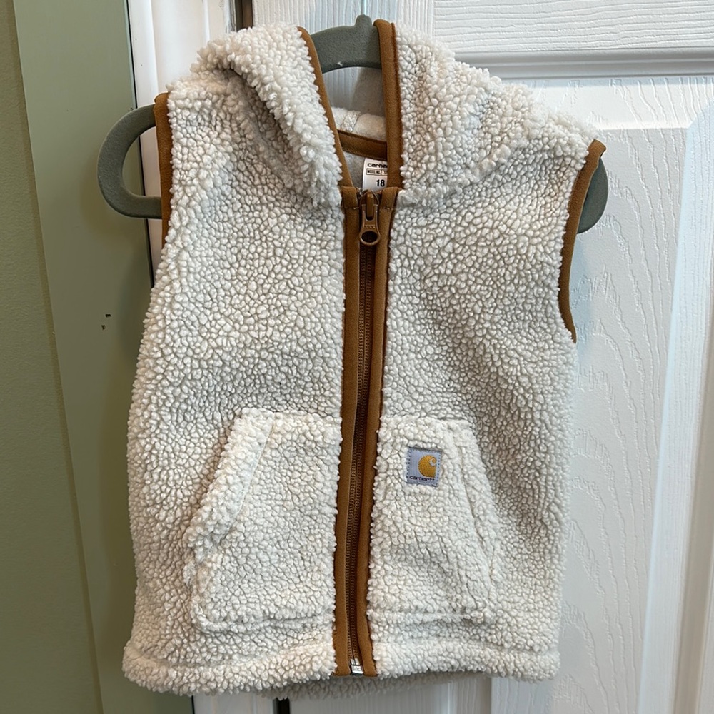 Carhartt Sherpa Fleece Vest - Cream and Brown